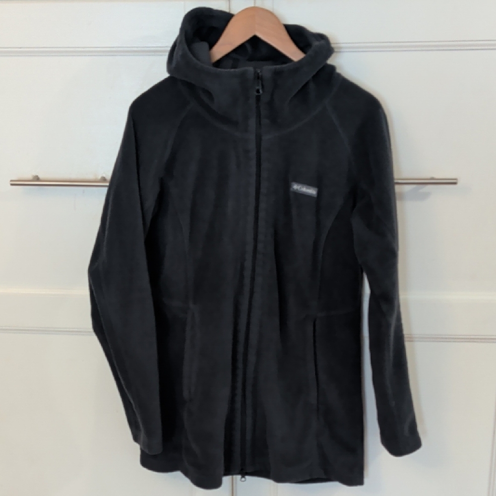 Columbia Dark Grey Long-line Fleece Full-zip Hoodie